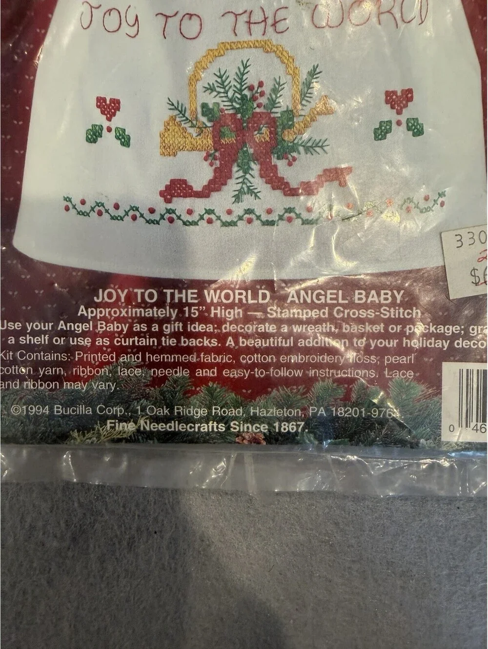 1994 Bucilla #33421 Angel Baby Stamped Cross Stitch Kit New